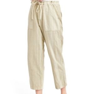 Gap Striped Tan Cream  Linen Pants